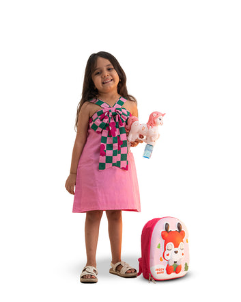 Pink Dress with Bow Styling