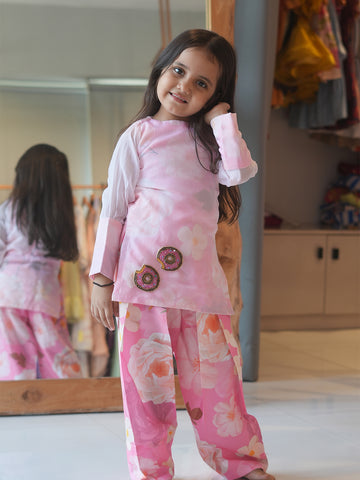Pink Blossom Donut Kurta Set