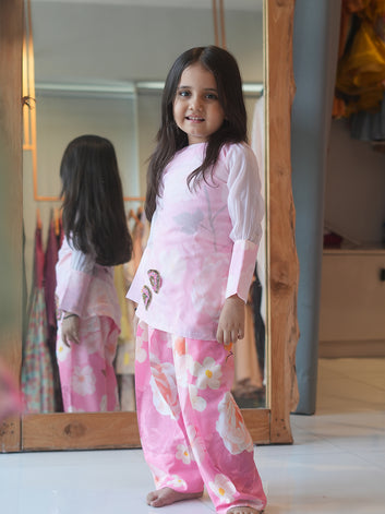 Pink Blossom Donut Kurta Set