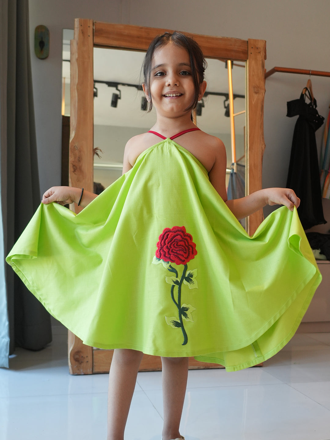 Neon Green Halter neck dress