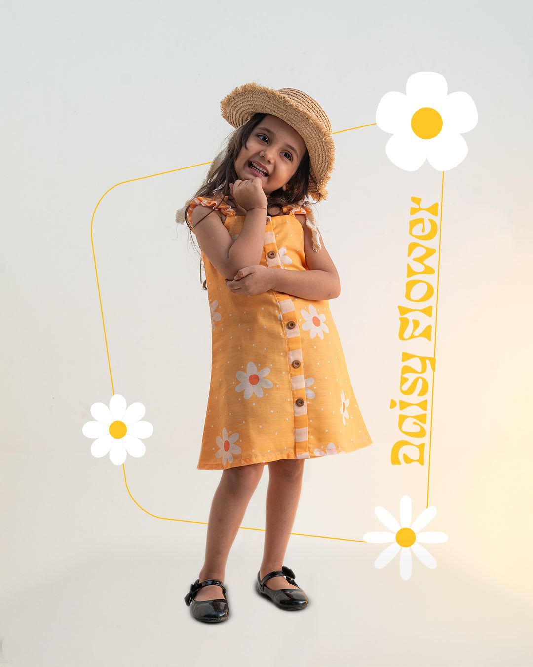 yellow daisy flower dress