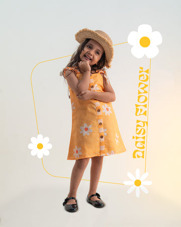 yellow daisy flower dress