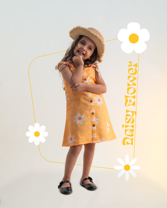 yellow daisy flower dress