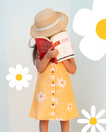 yellow daisy flower dress