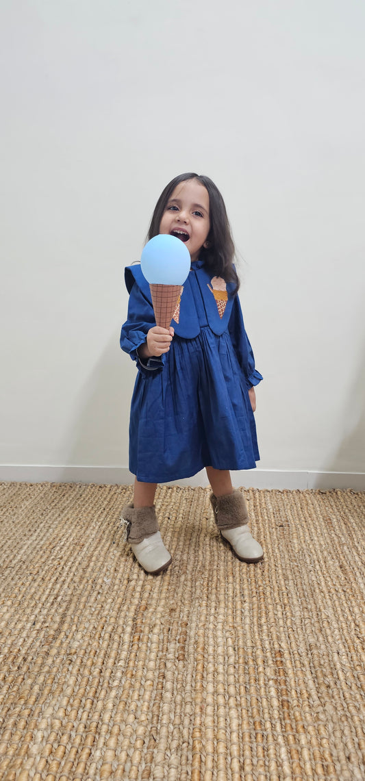 ICE CREAM EMBROIDERD FROCK TT0111