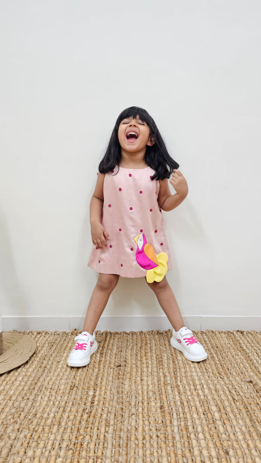 BIRD APPLIQUE DRESS TT0114