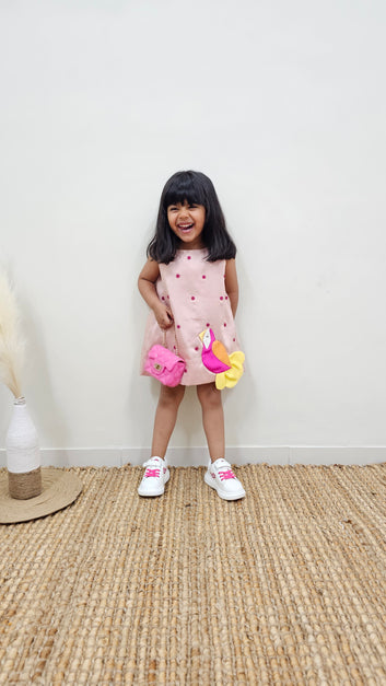 BIRD APPLIQUE DRESS TT0114