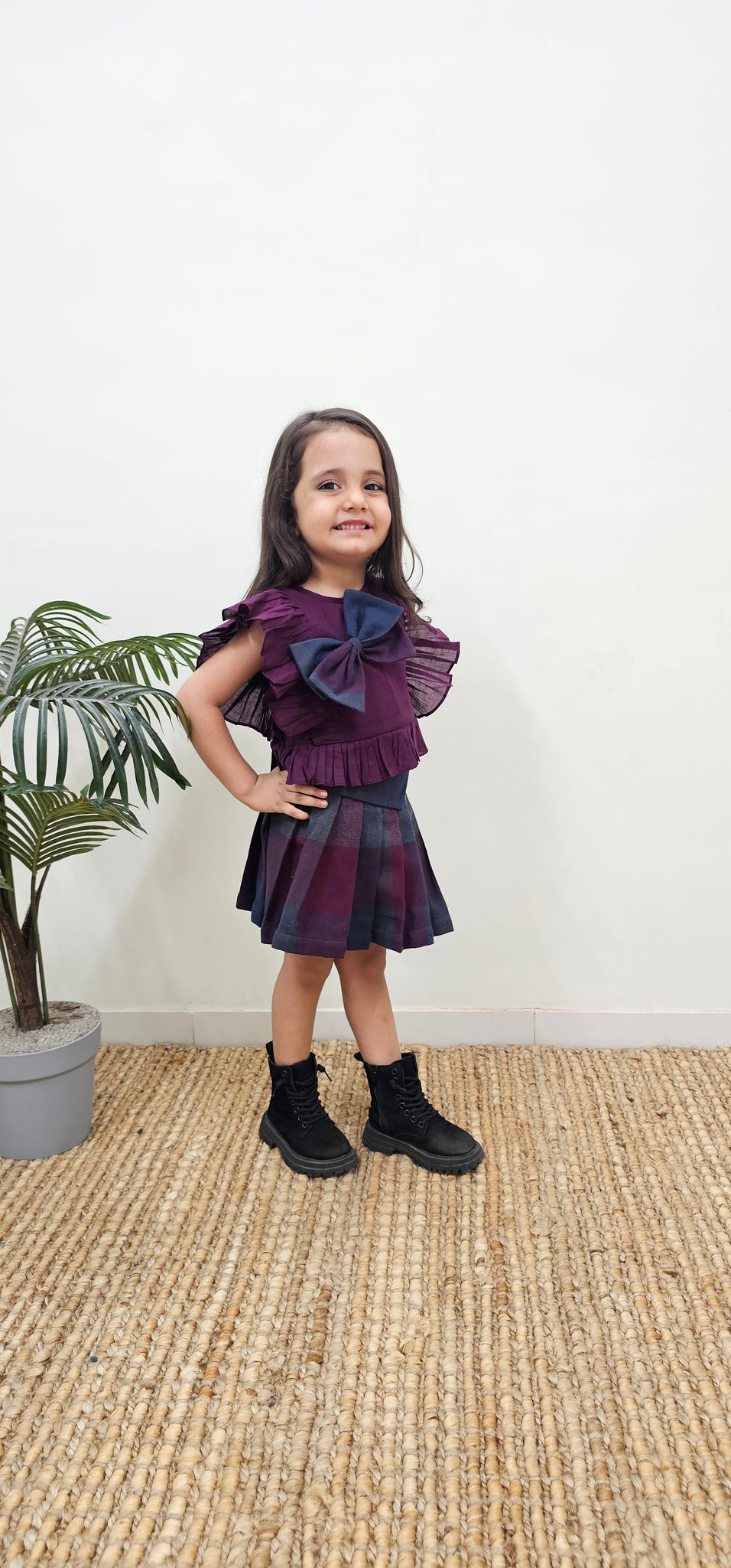 Box Pleated Skirt With Bow Top TT0135
