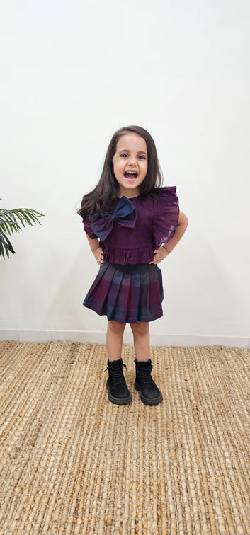 Box Pleated Skirt With Bow Top TT0135