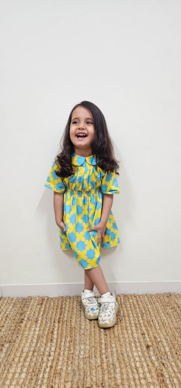 Blue printed frock TT0136
