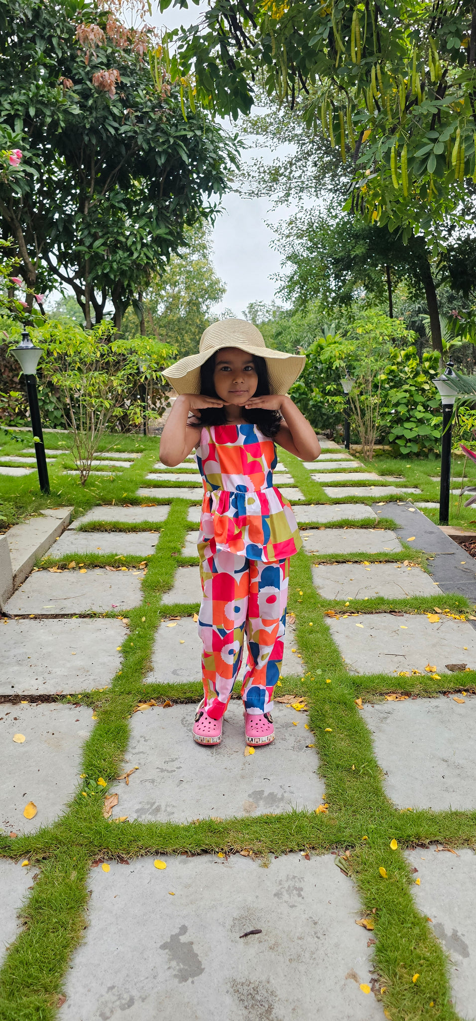 Floral Checkered Jumpsuit TT0138