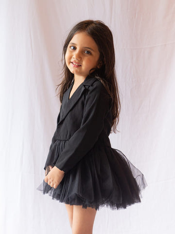 Midnight Elegance Black Party Wear Frock