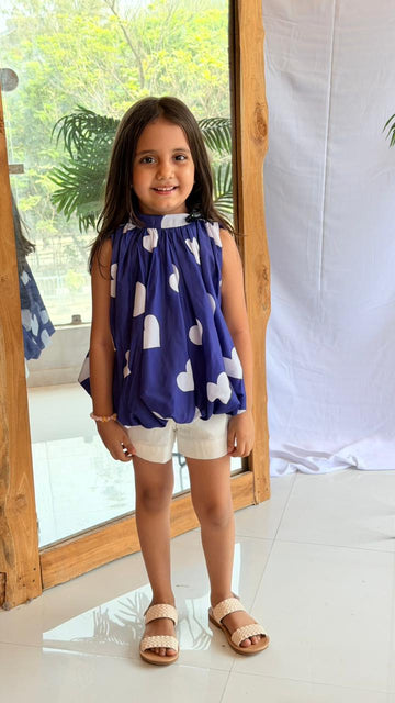 Balloon Heart Printed Top and Shorts Set