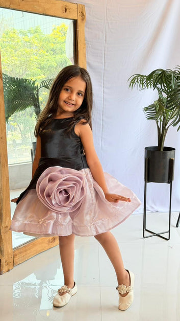 Black & Blush Rose Party Frock