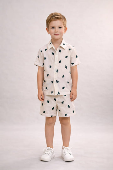 Cream Cactus Print Co-Ord Set