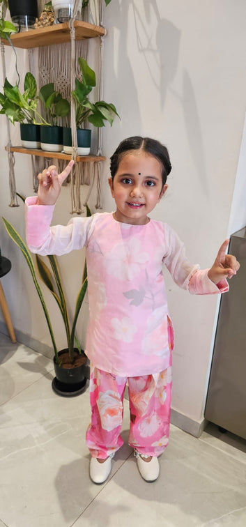 Pink Blossom Donut Kurta Set