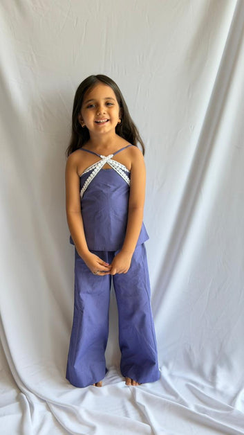Lavender Lace Detail Co-Ord Set for Girls
