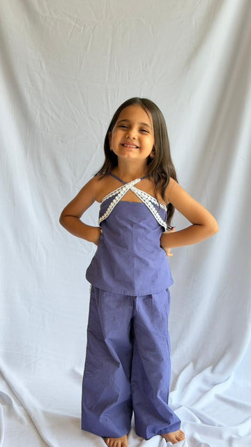 Lavender Lace Detail Co-Ord Set for Girls
