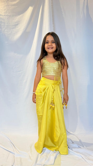Sunshine Gota Patti Drape Dhoti Set