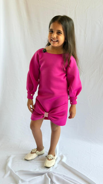 Fuchsia Pink Scuba Party Dress
