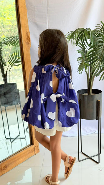 Balloon Heart Printed Top and Shorts Set